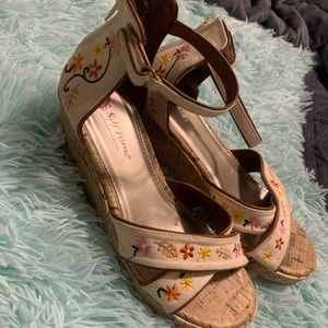 Girl Floral Ankle Strap Wedge